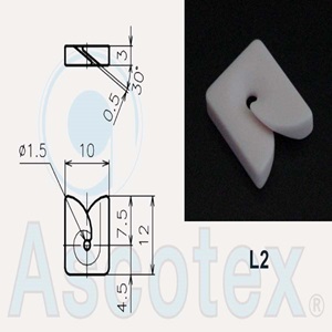 Móc Sứ Ceramic dẫn hướng Ascotex Double Hook Guides L2